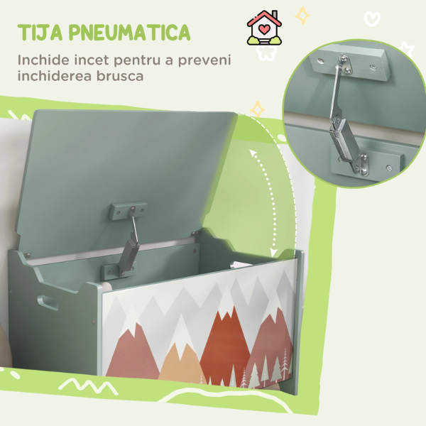 Băncuță cu spațiu de depozitare U-Grow „Green Forest” – Organizare și joacă [5]