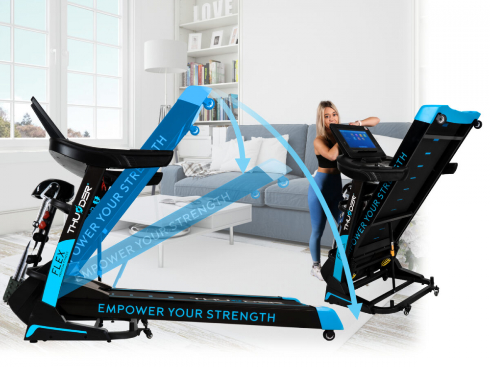 Banda de alergare electrica THUNDER FLEX-DS, WiFi, Viteza maxima 20km/h, maxima suportata 180kg, Black [6]