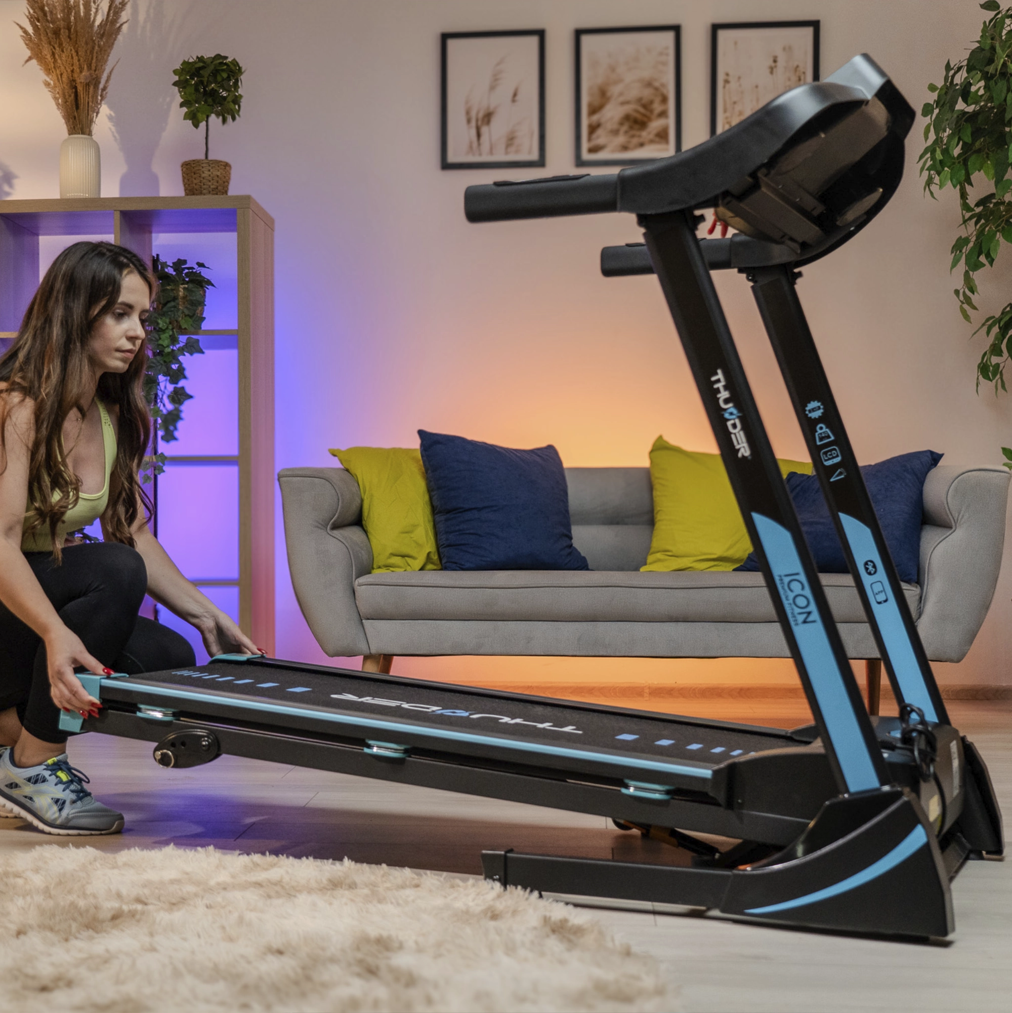 Bandă de alergare electrică THUNDER ICON-BLUE – antrenamente eficiente și confort maxim acasă [5]