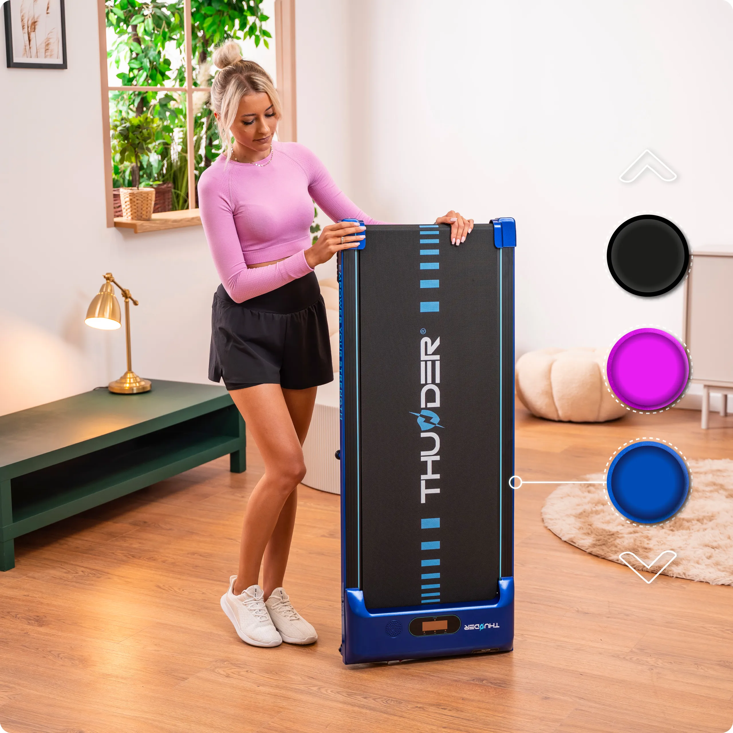 Электрическая беговая дорожка THUNDER® IDEA-BLUE – Компактный и современный тренажёр для дома [2]