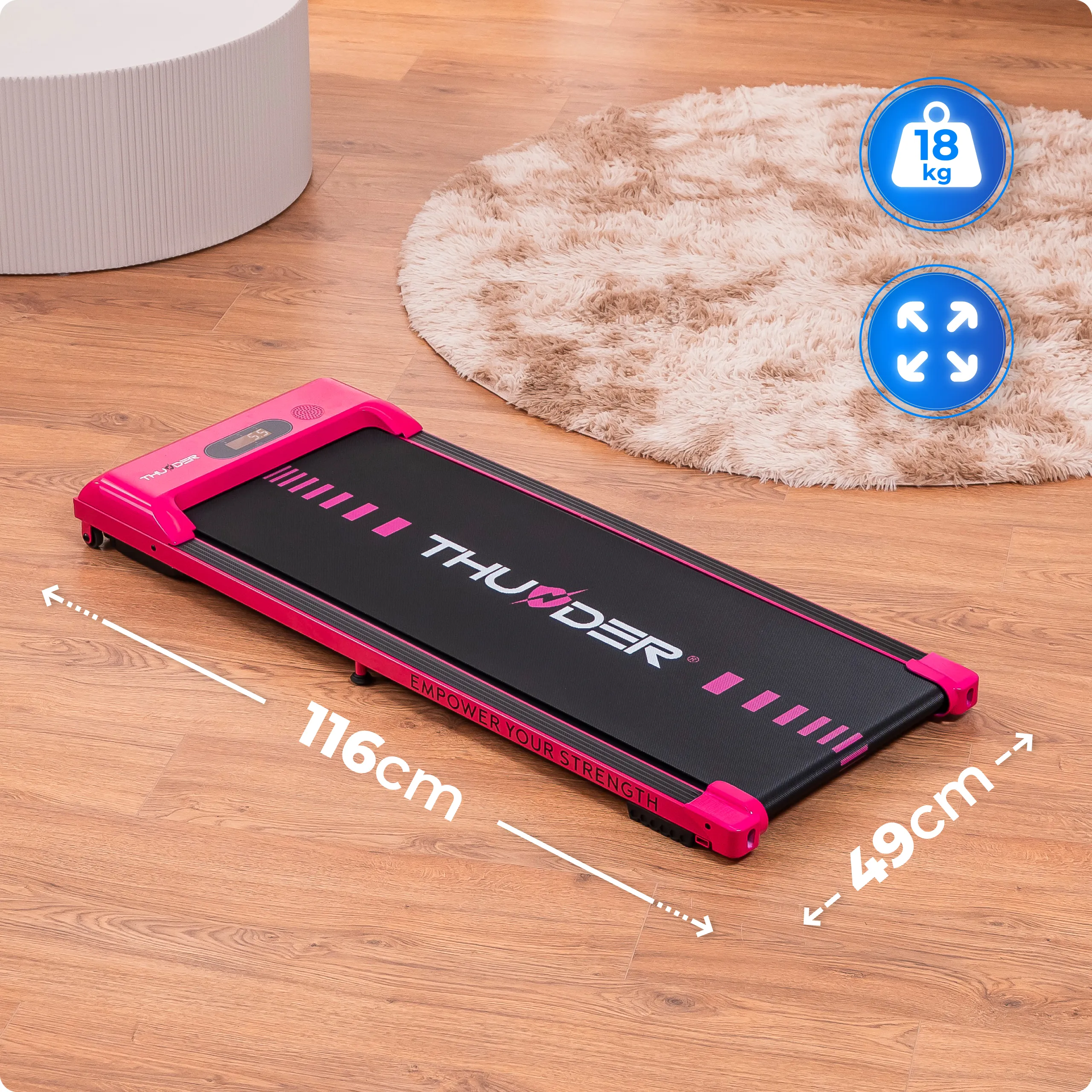 Электрическая беговая дорожка THUNDER® IDEA-PINK – Стиль, комфорт и умный фитнес дома! [4]