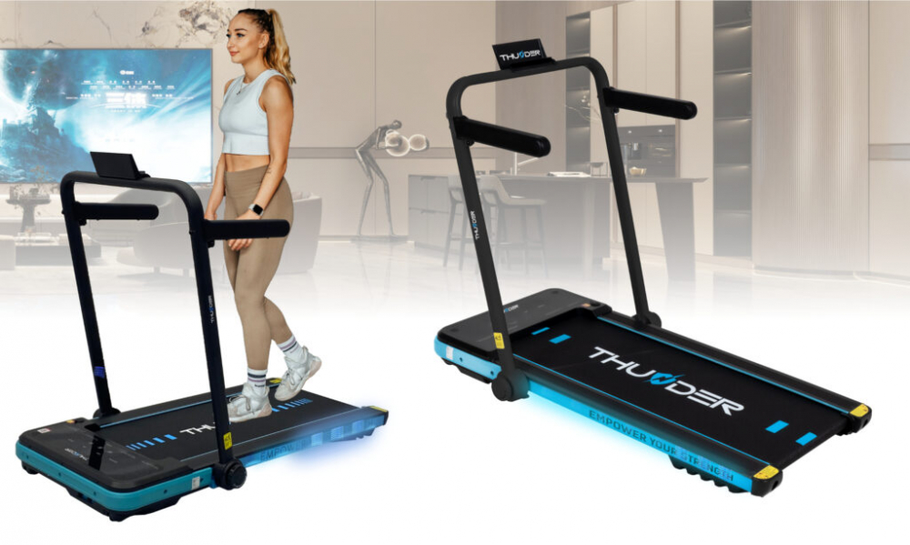 Banda de alergare electrica THUNDER IMPACT, Bluetooth, viteza maxima 12km/h, maxima suportata 130kg, Blue [2]