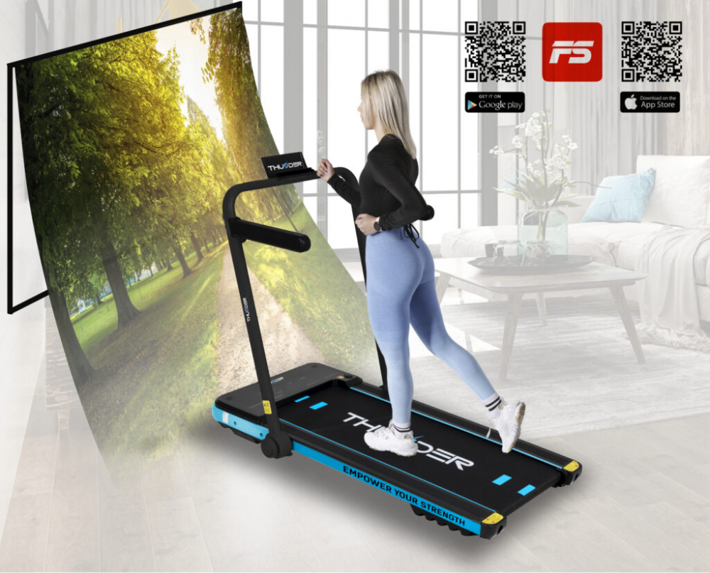 Banda de alergare electrica THUNDER IMPACT, Bluetooth, viteza maxima 12km/h, maxima suportata 130kg, Blue [4]