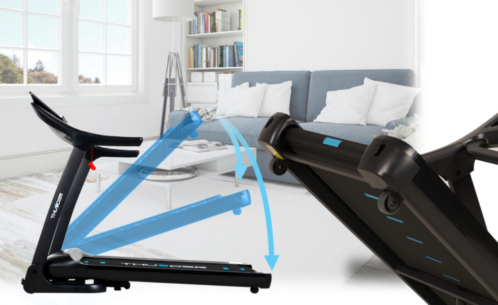 Banda de alergare electrica THUNDER PHENOM-S, Viteza maxima 18km/h, maxima suportata 160kg, Black [4]