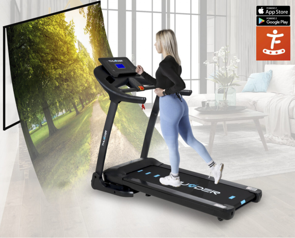 Banda de alergare electrica THUNDER PHENOM-S, Viteza maxima 18km/h, maxima suportata 160kg, Black [3]