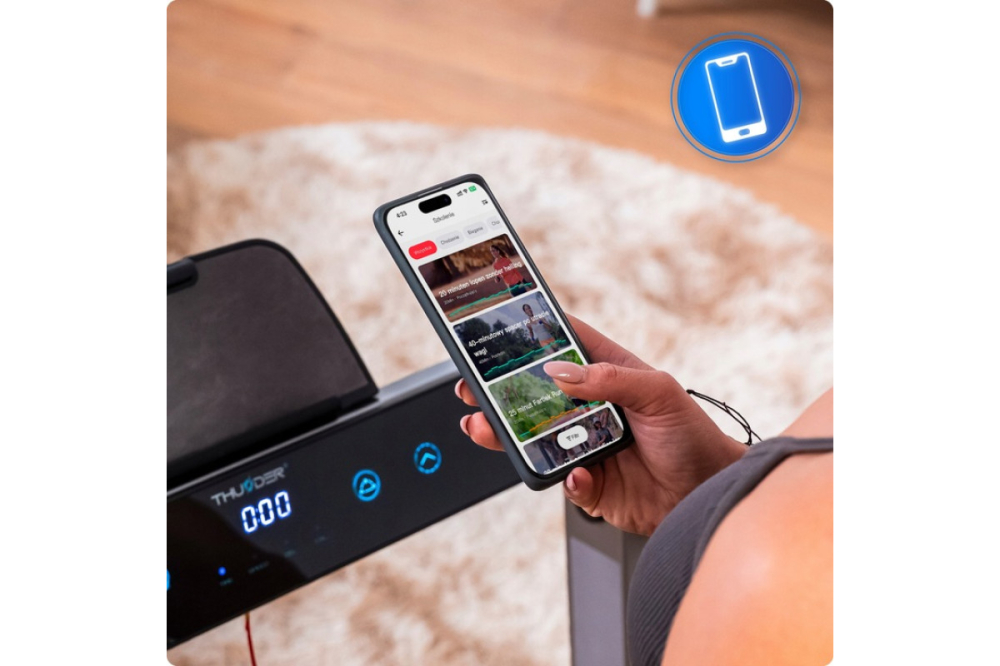 Banda de alergare electrică THUNDER RACE-SILVER – Fitness puternic acasă până la 14 kmh cu sarcină maximă 130 kg! [8]