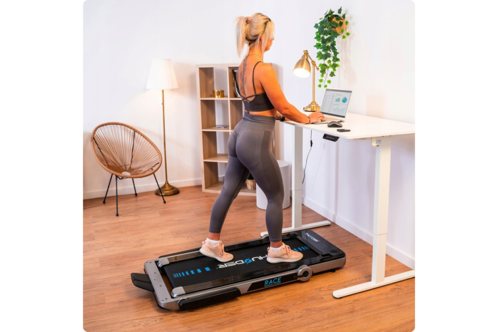 Banda de alergare electrică THUNDER RACE-SILVER – Fitness puternic acasă până la 14 kmh cu sarcină maximă 130 kg! [10]