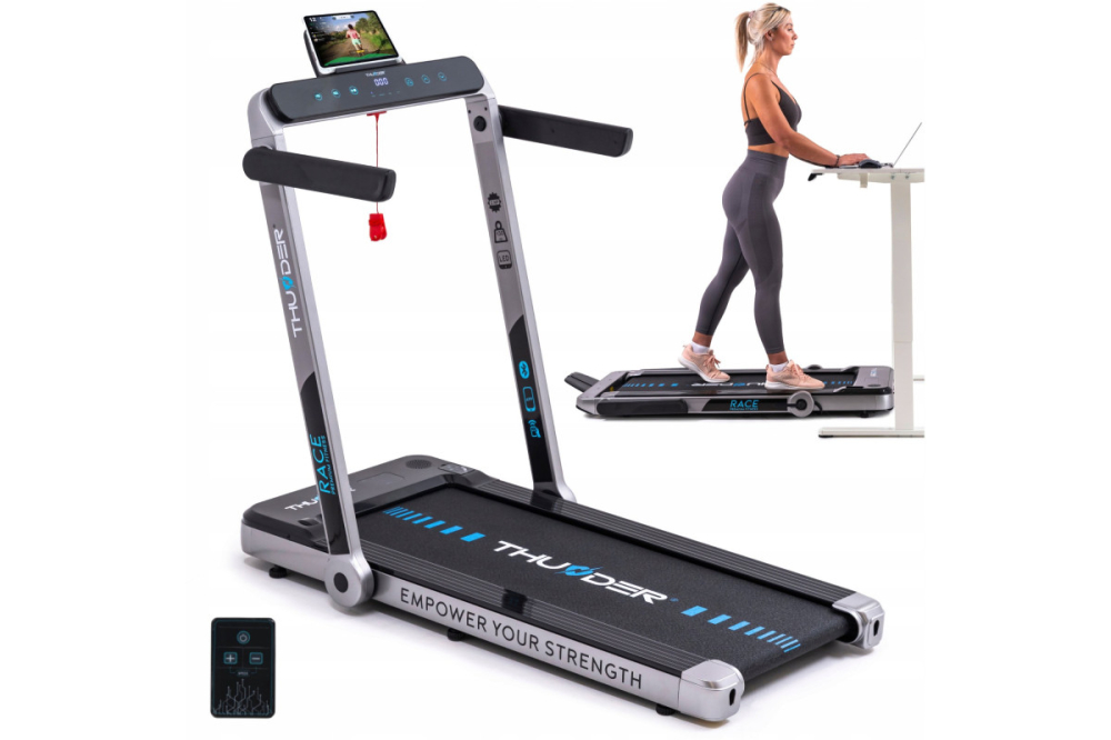 Banda de alergare electrică THUNDER RACE-SILVER – Fitness puternic acasă până la 14 kmh cu sarcină maximă 130 kg! [15]