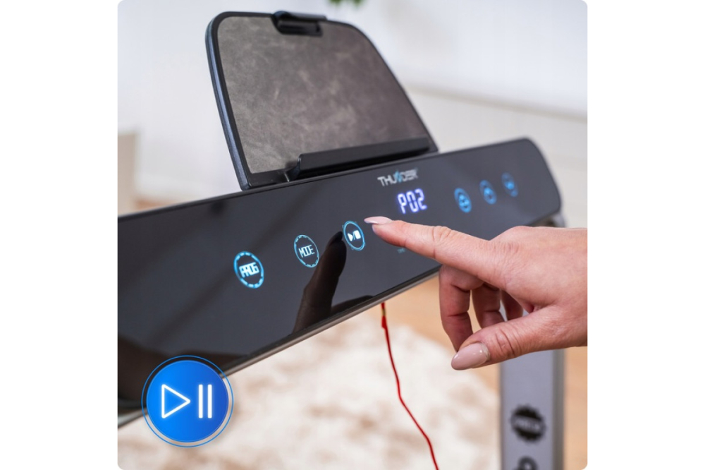 Banda de alergare electrică THUNDER RACE-SILVER – Fitness puternic acasă până la 14 kmh cu sarcină maximă 130 kg! [9]