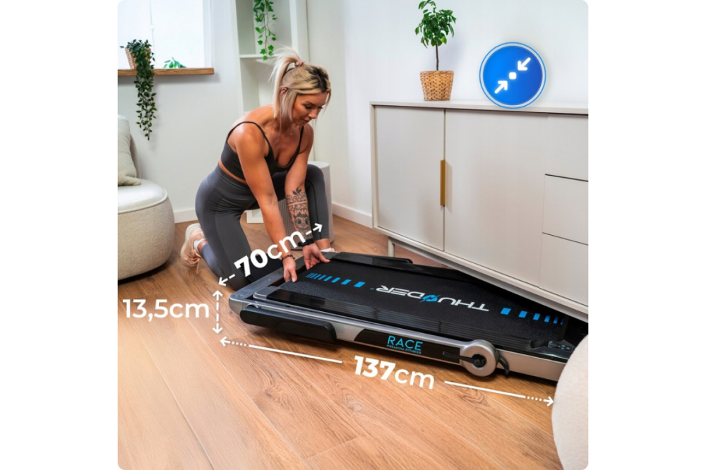 Banda de alergare electrică THUNDER RACE-SILVER – Fitness puternic acasă până la 14 kmh cu sarcină maximă 130 kg! [11]