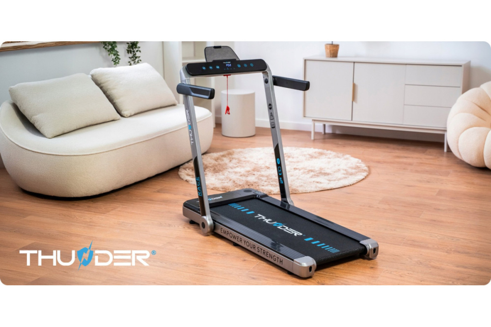Banda de alergare electrică THUNDER RACE-SILVER – Fitness puternic acasă până la 14 kmh cu sarcină maximă 130 kg! [3]