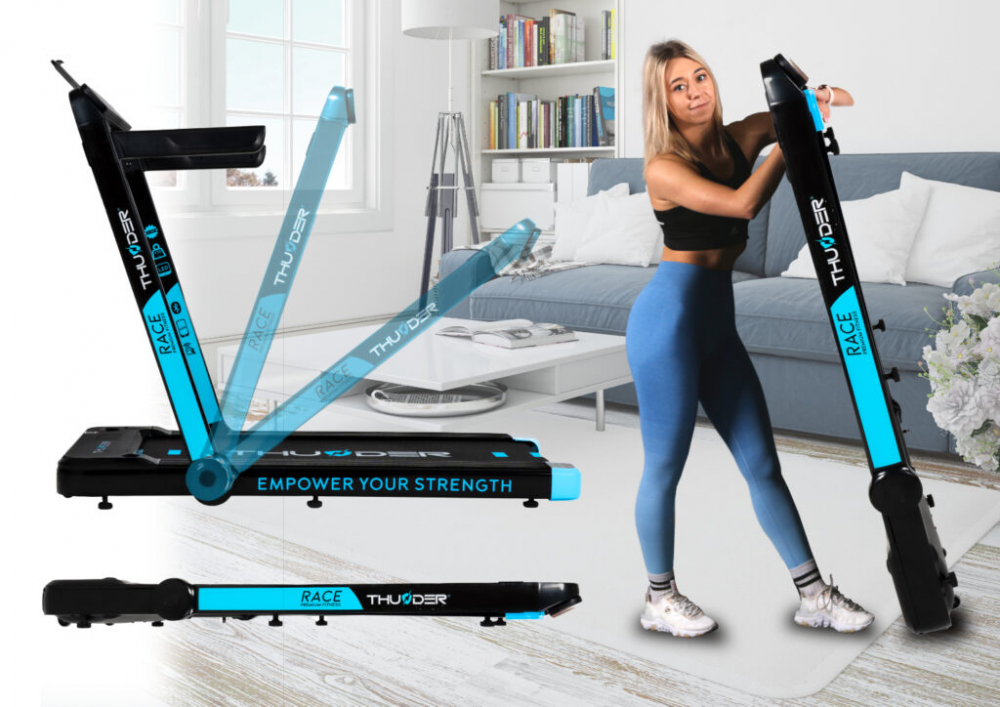 Banda de alergare electrica THUNDER RACE, Viteza maxima 14km/h, maxima suportata 130kg, Black [6]