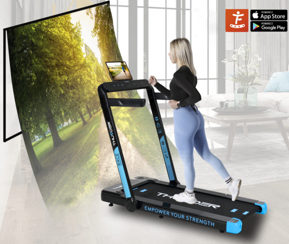 Banda de alergare electrica THUNDER RACE, Viteza maxima 14km/h, maxima suportata 130kg, Black [5]