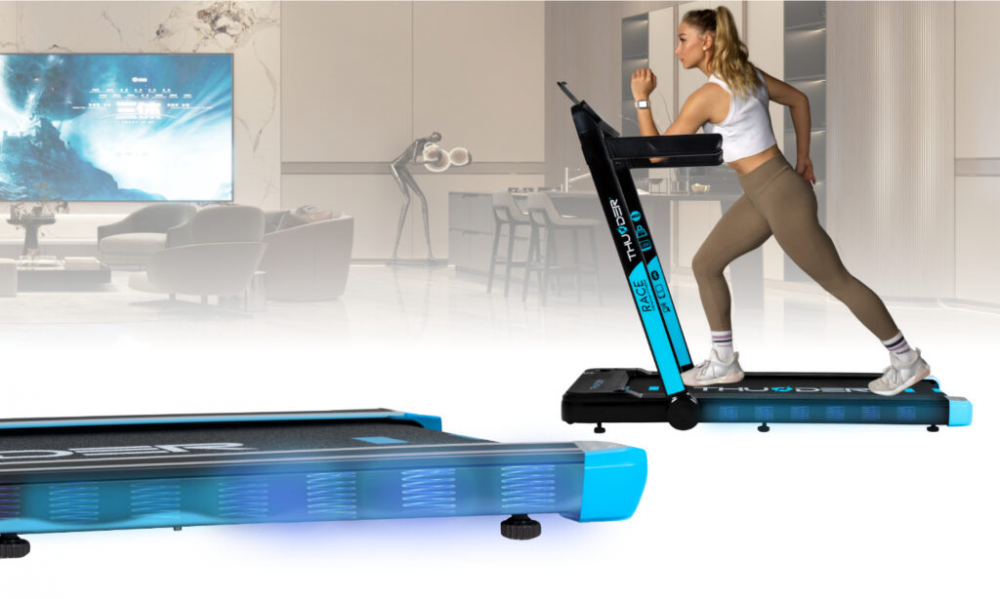 Banda de alergare electrica THUNDER RACE, Viteza maxima 14km/h, maxima suportata 130kg, Black [4]