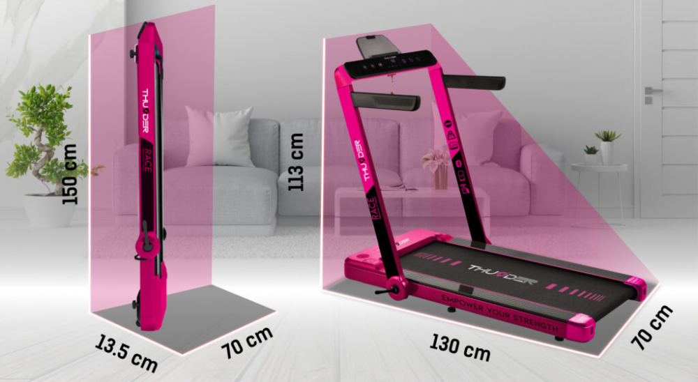 Беговая дорожка THUNDER® RACE-PINK — Элегантность и мощность для домашних тренировок [2]