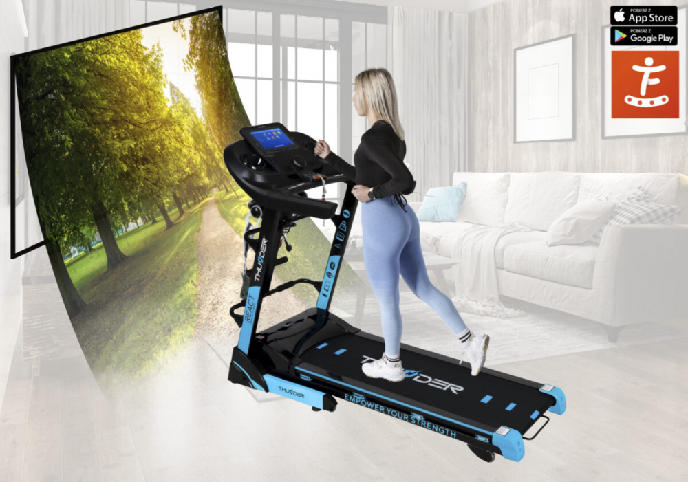 Banda de alergare electrica THUNDER REACT-DS, Viteza maxima 18km/h, maxima suportata 160kg, Black [7]