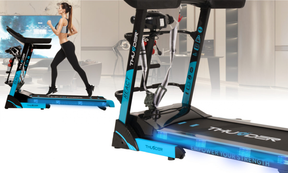 Banda de alergare electrica THUNDER REACT-DS, Viteza maxima 18km/h, maxima suportata 160kg, Black [6]