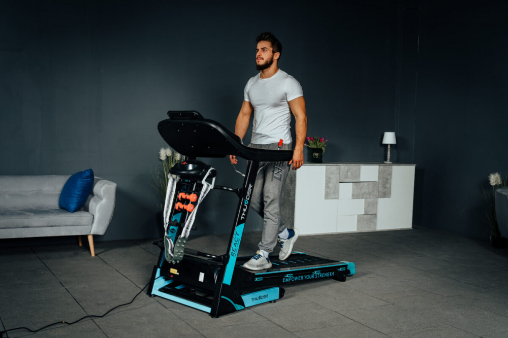 Banda de alergare electrica THUNDER REACT-DS, Viteza maxima 18km/h, maxima suportata 160kg, Black [10]