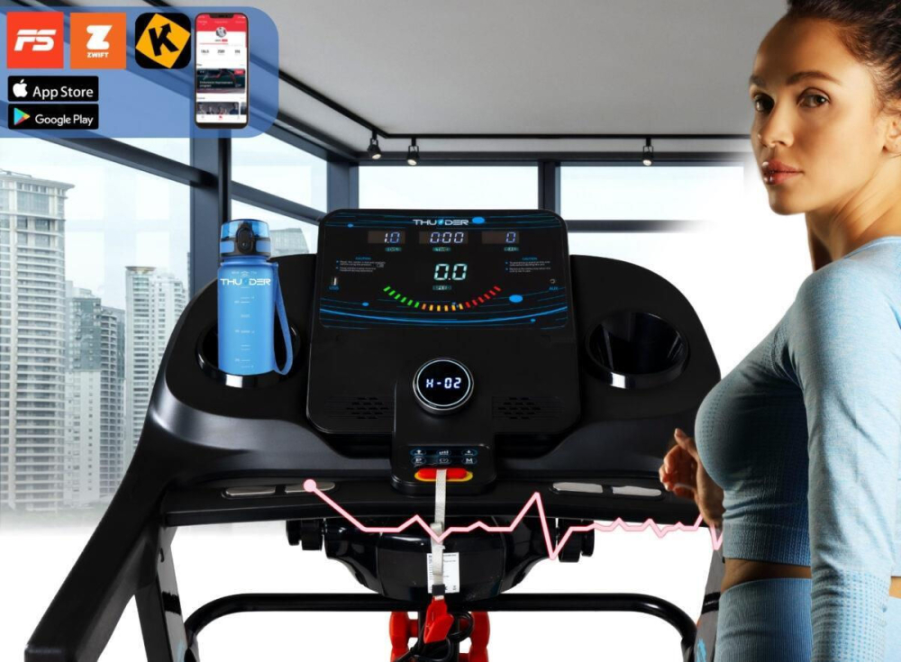 Электрическая беговая дорожка THUNDER® REACT-DS-BLACK – мощь, надёжность и тренировки профессионального уровня! [8]