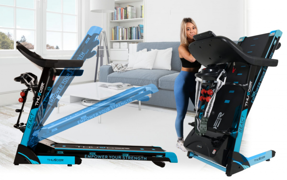 Banda de alergare electrica THUNDER REACT-DS, Viteza maxima 18km/h, maxima suportata 160kg, Black [4]