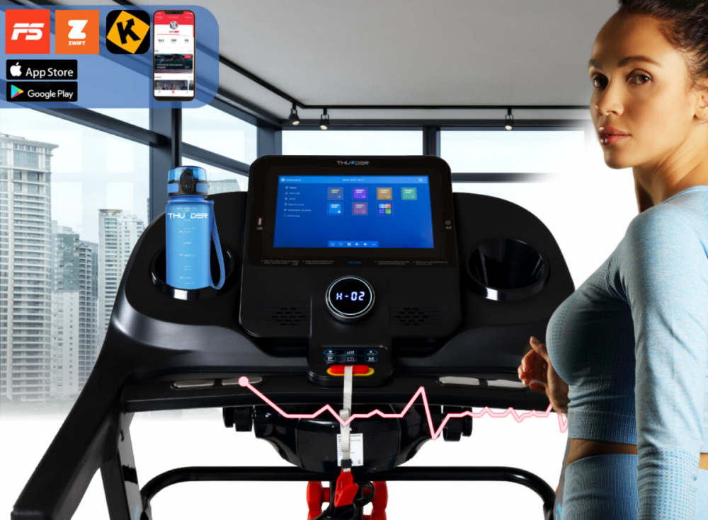 Banda de alergare electrica THUNDER REACT-DS, Viteza maxima 18km/h, maxima suportata 160kg, Black [5]