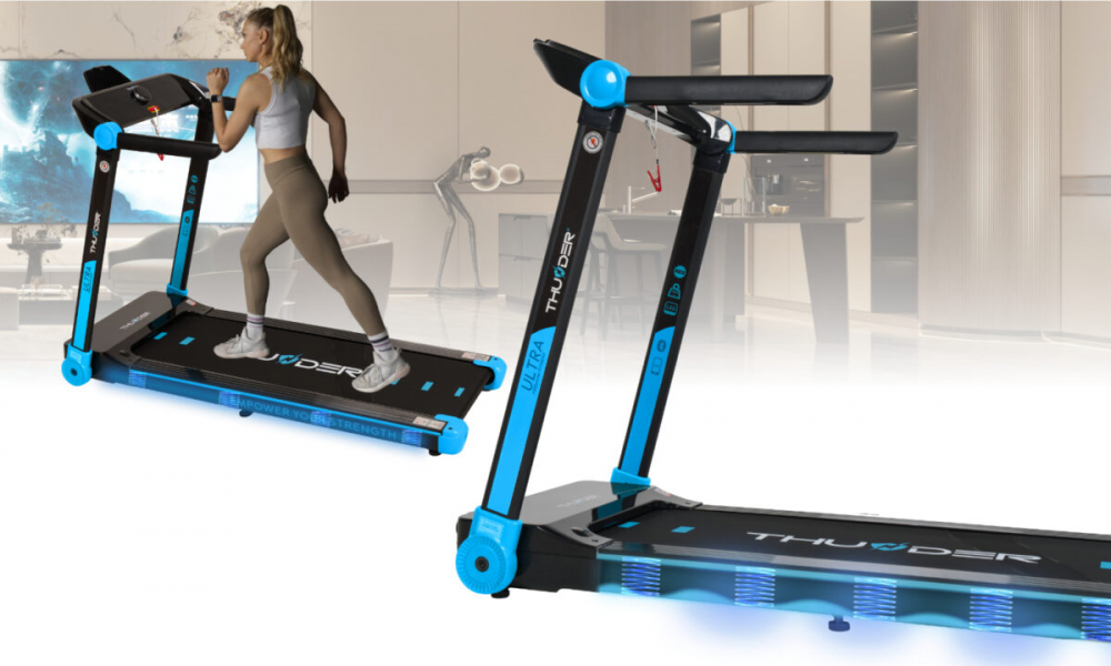 Banda de alergare electrica THUNDER ULTRA, Viteza maxima 16km/h, maxima suportata 160kg, Black [4]