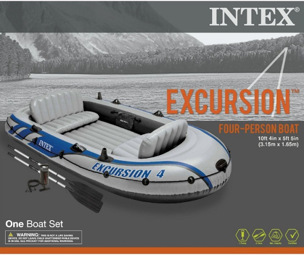 Barca gonflabilă INTEX Excursion 4 – ideală pentru aventuri pe apă cu familia sau prietenii [6]