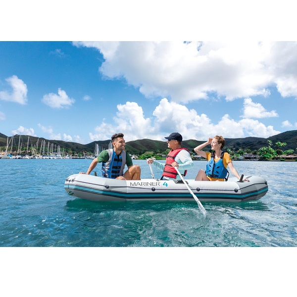 Barcă gonflabilă INTEX Mariner 4 cu vâsle și pompă, 328x145x48 cm, până la 500 kg – rezistentă, sigură și complet echipată pentru aventuri nautice [2]
