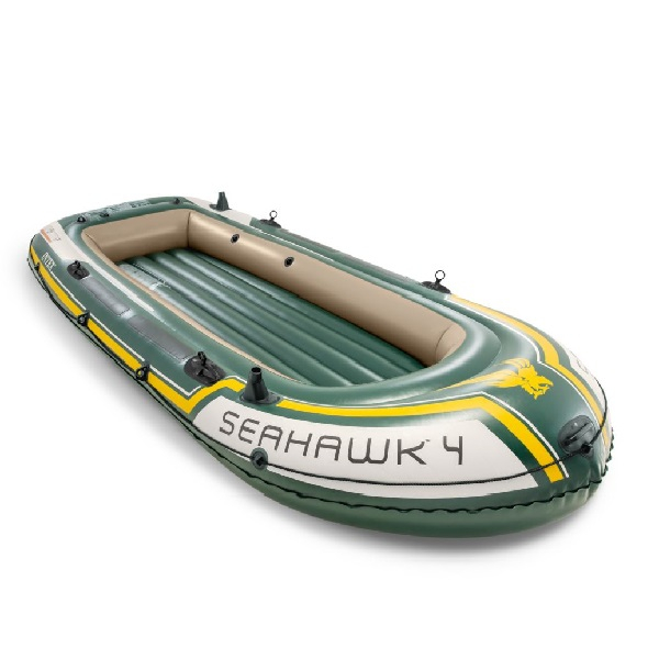Barcă gonflabilă INTEX Seahawk 4 cu vâsle și pompă, 351x145x48 cm, 4 persoane, max. 480 kg – ideală pentru pescuit și aventuri pe apă [2]