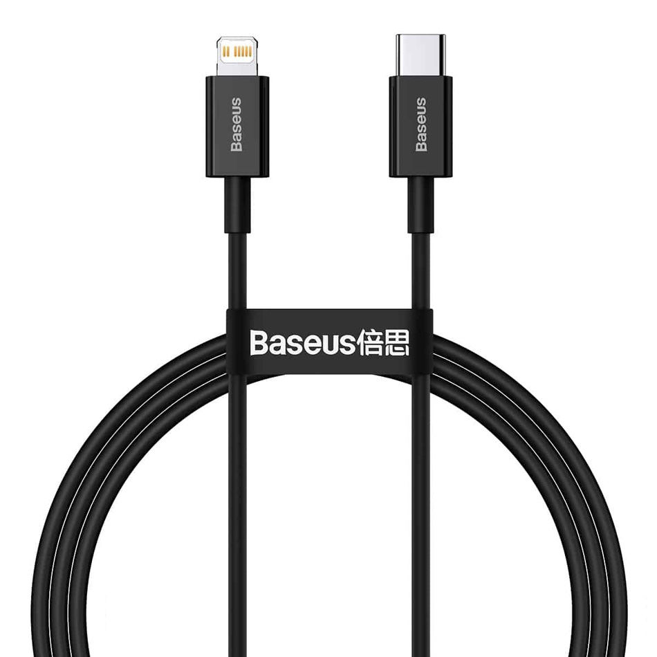 Baseus Cable Type-C to Lightning Superior Series Fast Charging PD 20W 1m, Black - Încărcare Rapidă și Fiabilitate [1]