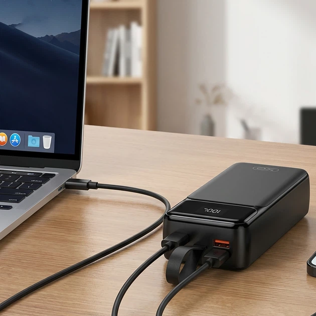Baterie externă / Power Bank XO PR298 65W Digital Display (30000mAh, Fast Charge, USB-C 65W PD, USB-A 22.5W, Negru) [2]