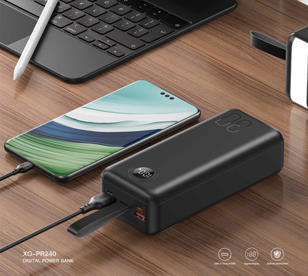 Baterie Externă PR240 USB-C 20W/USB-A 22.5W, 30000mAh, Încărcare Rapidă Digitală (cu Lumină LED) [2]