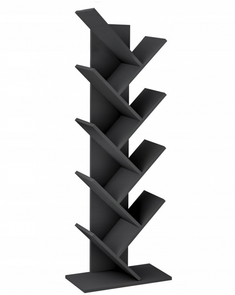 Bibliotecă tip copac Jumi, 142x50x25 cm, Negru – stil modern și funcționalitate într-un singur raft [3]