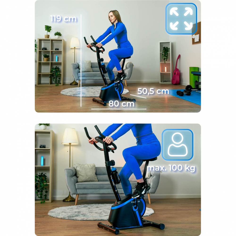 Bicicletă fitnes Thunder MICRUS, sistem de rezistență magnetică 8 nivele, greutate maxima utilizator 100 kg [2]