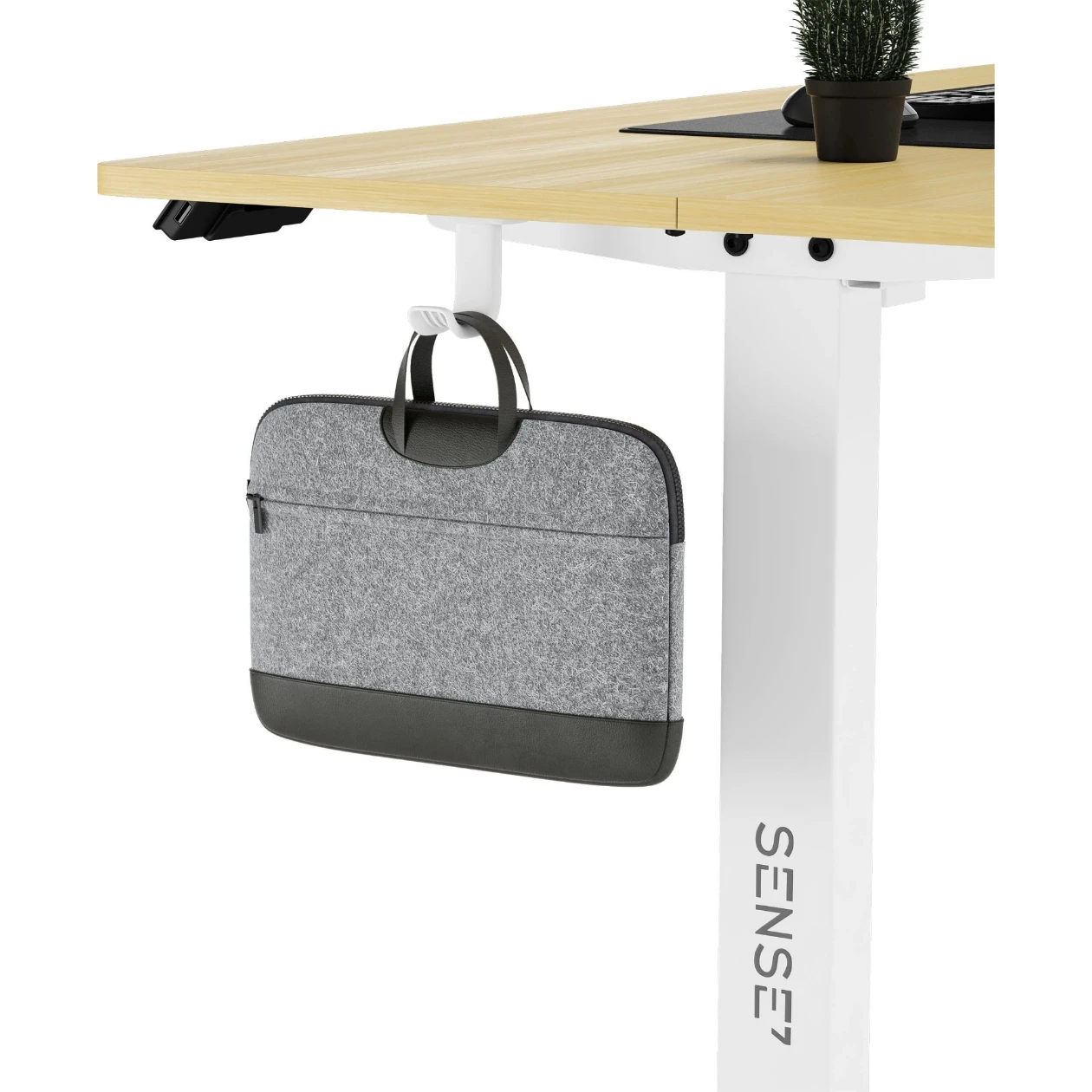 Компьютерный стол с регулировкой высоты Sense7 Nojo 140x70 White Pine (Столешница МДФ, Металлический каркас, Высота 72-118 см) [8]