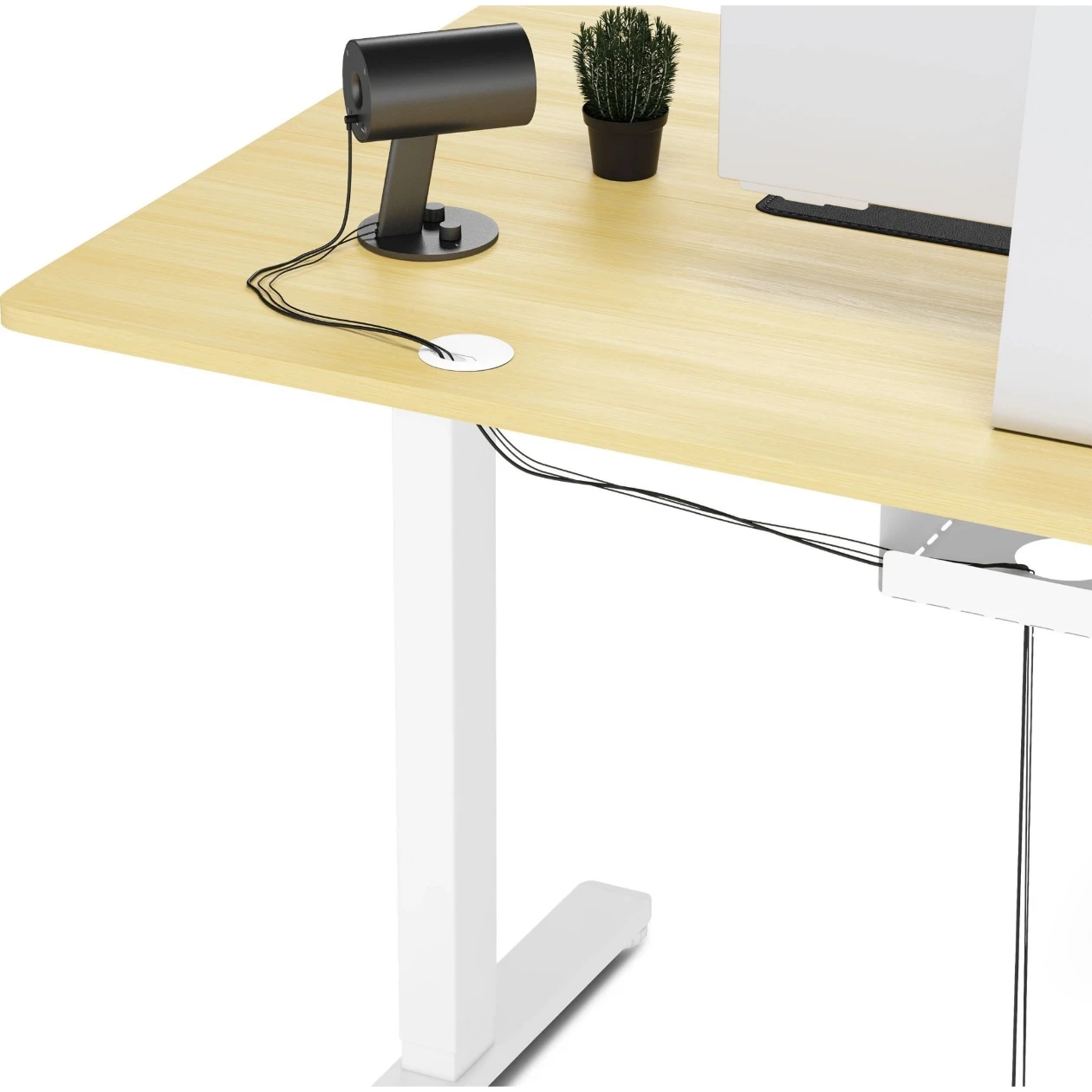 Компьютерный стол с регулировкой высоты Sense7 Nojo 140x70 White Pine (Столешница МДФ, Металлический каркас, Высота 72-118 см) [7]