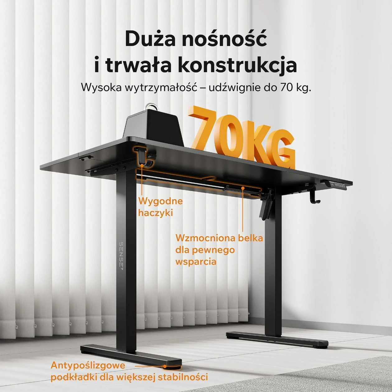 Регулируемый компьютерный стол Sense7 Nojo Light (120x60 см), Dark Brown [5]