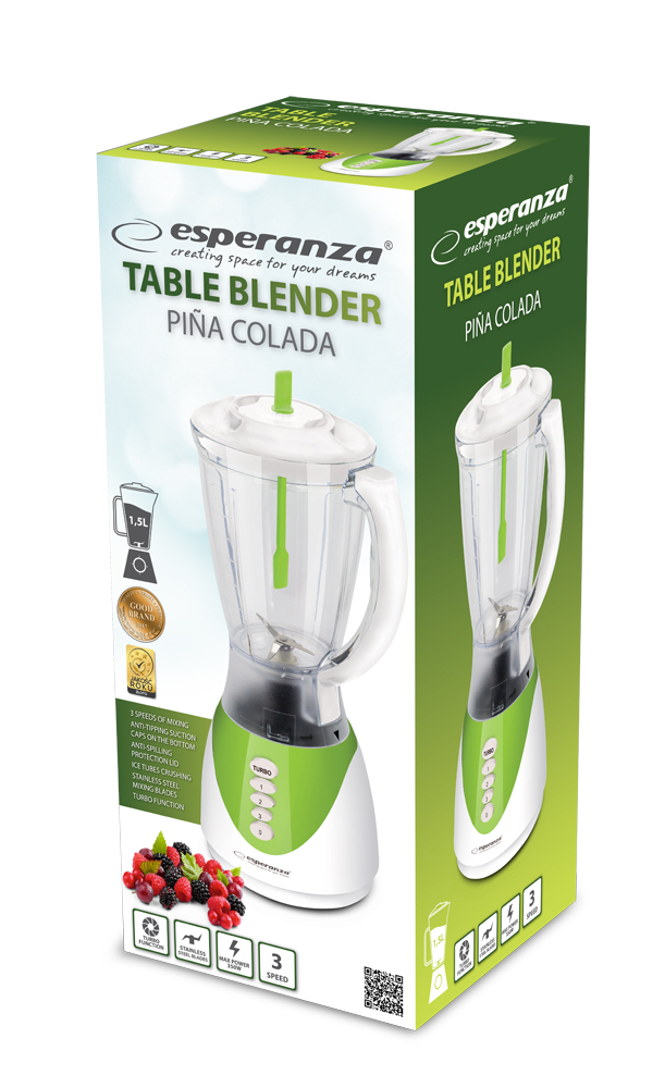 Blender de masă Esperanza PINA COLADA EKM023G Green, 350W - Performanță și energie pentru băuturi și mixuri răcoritoare [2]