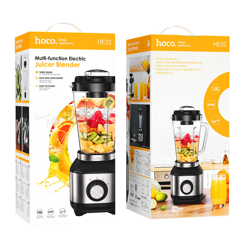 Blender Electric HE32 – 1.8L, 600W, Performanță Puternică pentru Sucuri și Smoothie-uri [3]