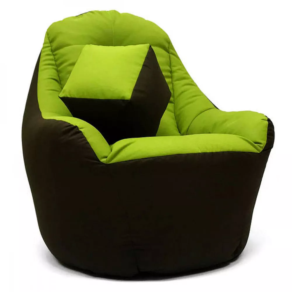 Fotoliu fără carcasă BigBoss, culoare maro cu verde [2]