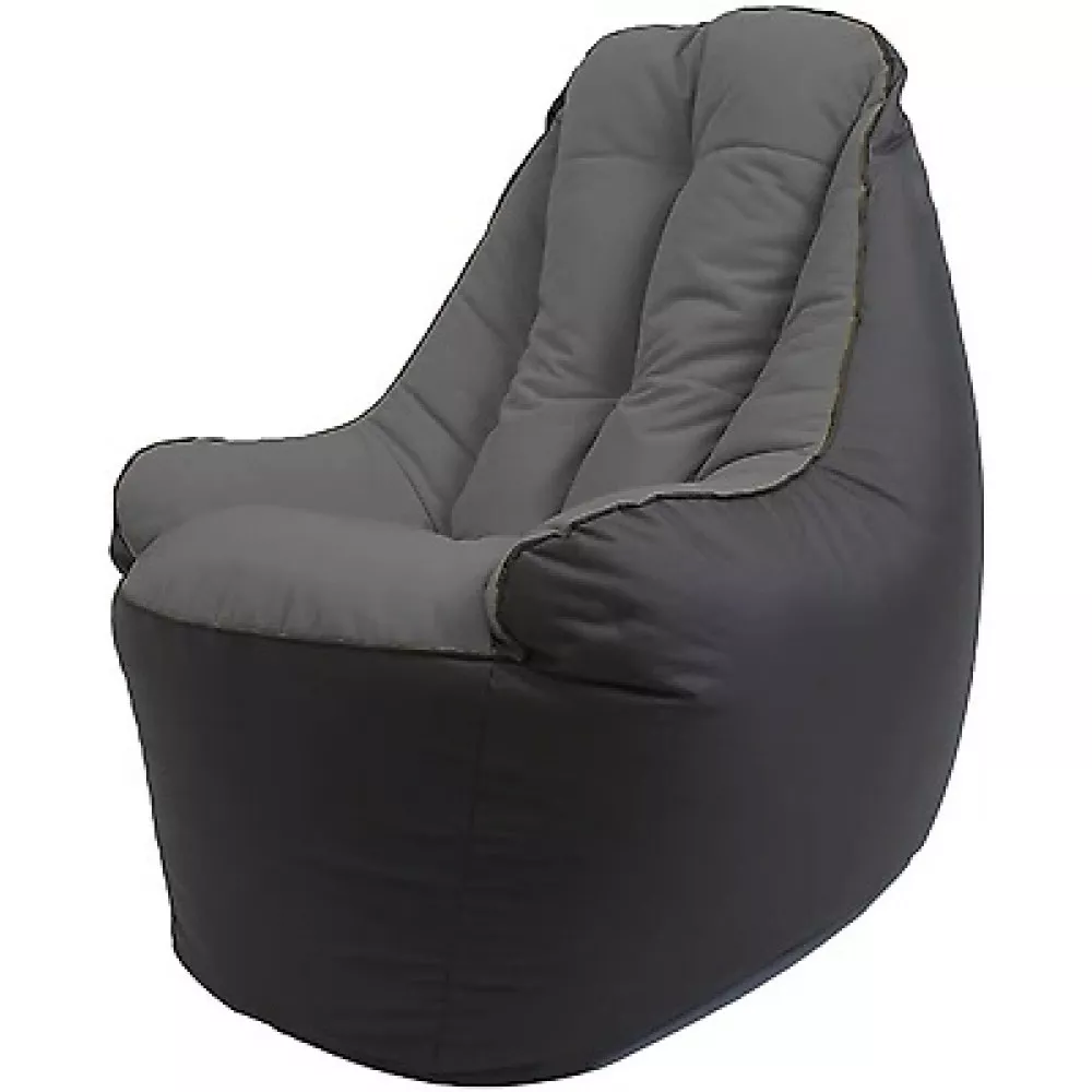 Бескаркасное кресло BigBoss из велюра и Oxford, цвет чёрный с тёмно-серым – стиль и комфорт каждый день [2]