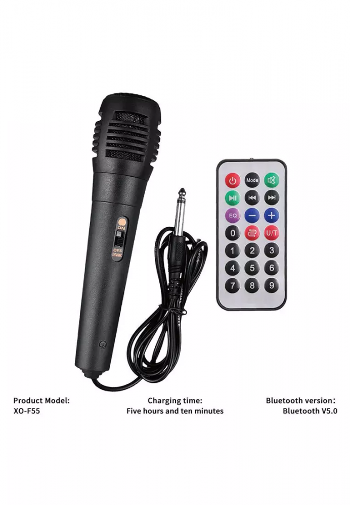 Портативная Bluetooth колонка F55 Boat 8" с RGB-подсветкой и пультом ДУ [7]