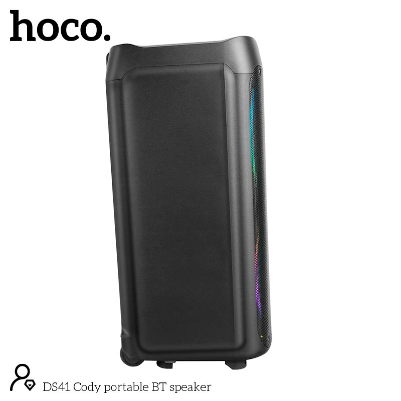 Портативная колонка DS41 Cody – 2x8", 40W, Bluetooth 5.0, Беспроводной микрофон, LED-подсветка [2]