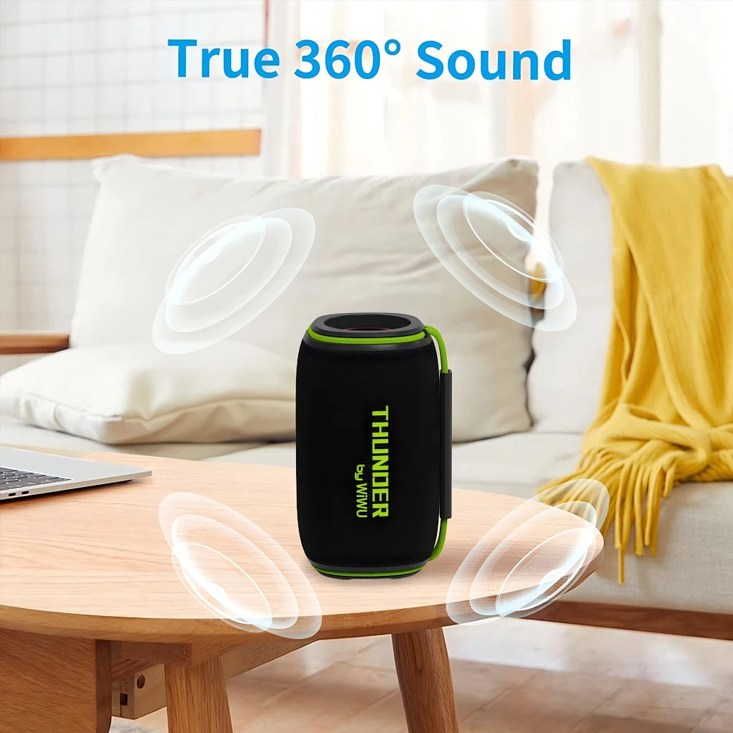 Boxă Portabilă WiWU Thunder H5, Wireless, Bluetooth 5.3, 15W, 1200mAh x2 [2]