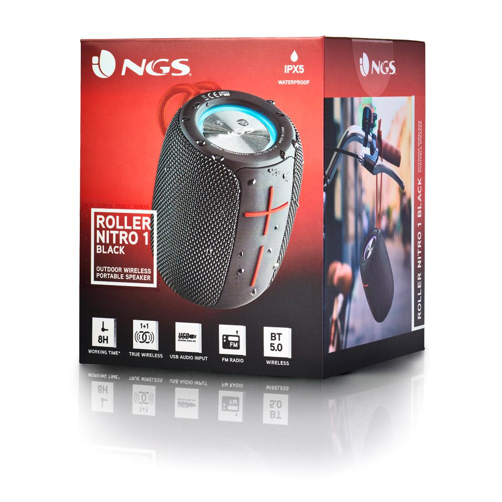 Boxă ROLLER NITRO 1 BT, 10W neagră, IPX5 rezistentă la apă, USB/TF/AUX IN - TWS [3]