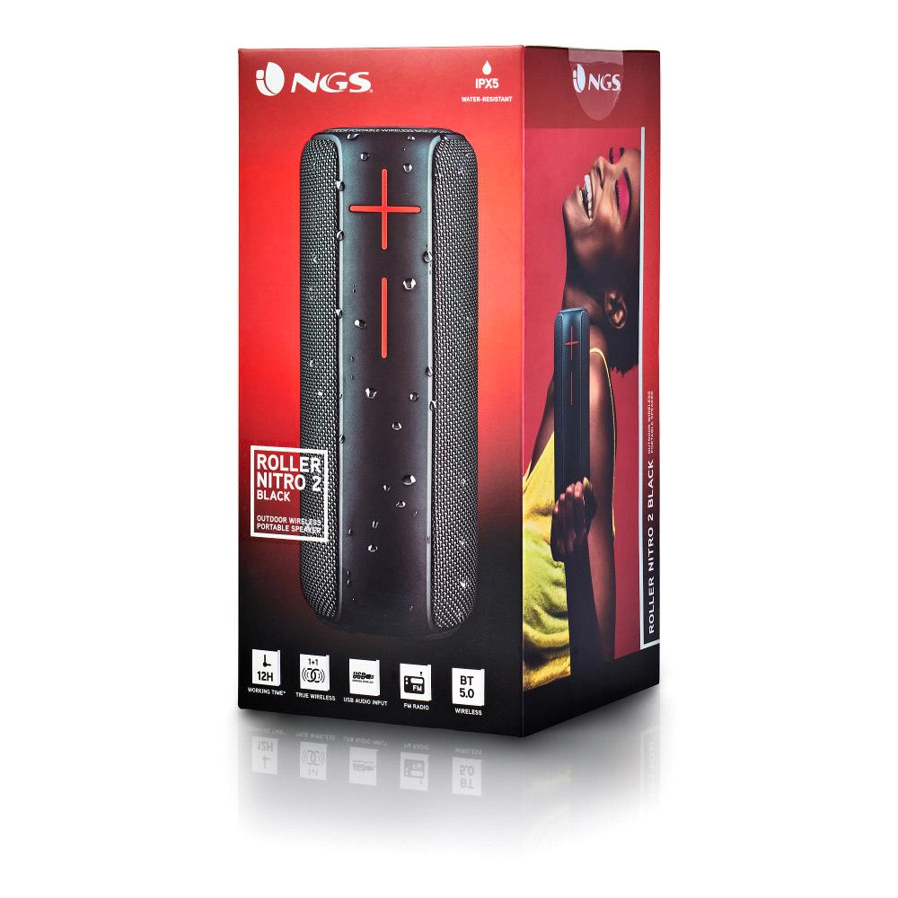 Boxă ROLLER NITRO 2 BT, 20W neagră, IPX5 rezistentă la apă, USB/TF/AUX IN - TWS [4]