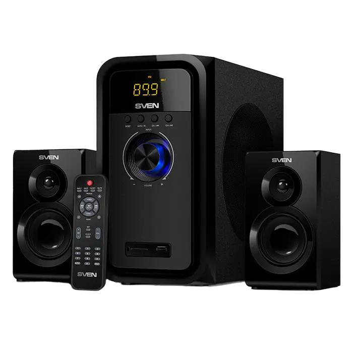 Boxe SVEN "MS-2051" SD-card, USB, FM, remote control, Bluetooth, Black, 55w/30w + 2x12.5w/2.1
 [1]