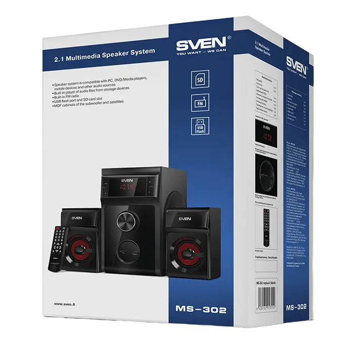 Колонки для компьютера 2.1 SVEN MS-302 – Мощный звук и стильный дизайн для дома и офиса [5]