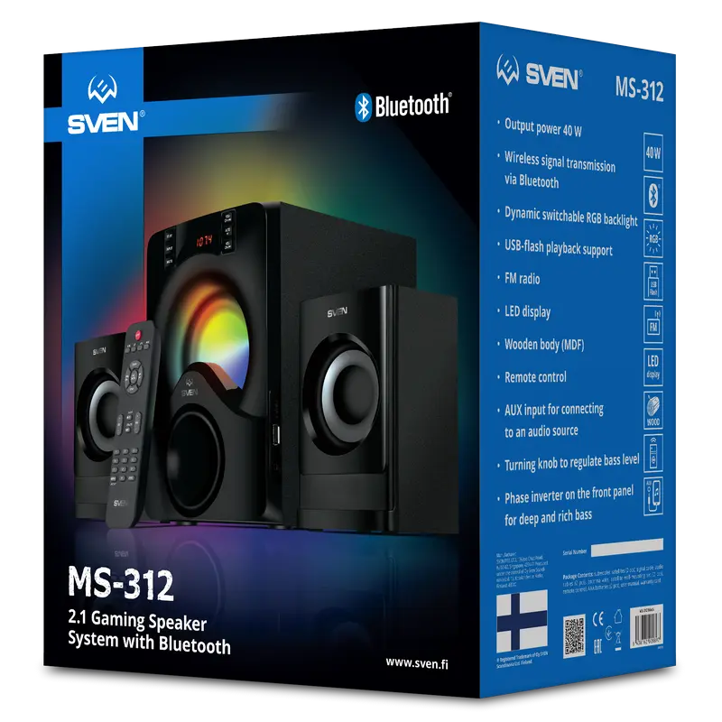Акустическая система 2.1 CH SVEN MS-312, Черная – Мощный и Чистый Звук для Офиса или Дома [8]
