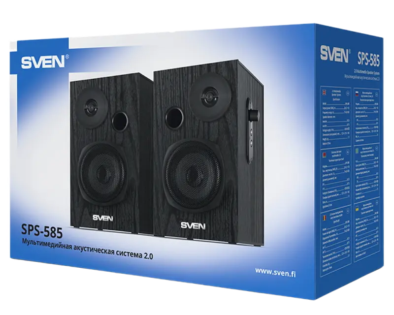 Boxe multimedia SVEN SPS-585 (Negru) – Sunet stereo clar și design clasic din MDF! [4]